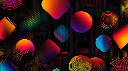 Abstract background with geometric shapes overlapping forming colorful pattern