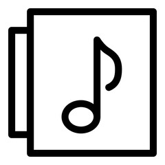 Album Outline Icon. Simple Songs Symbol Vector Illustration.