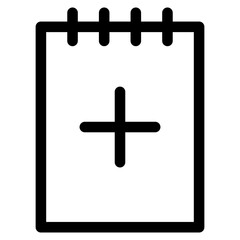 Note Add Icon. Simple Diary Vector Illustration.
