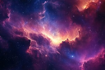 Fototapeta premium Stunning Cosmic Nebula in Vibrant Colors
