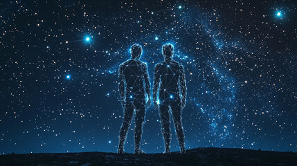 Obraz premium “Gemini’s Twin Lights: A Celestial Duo United”