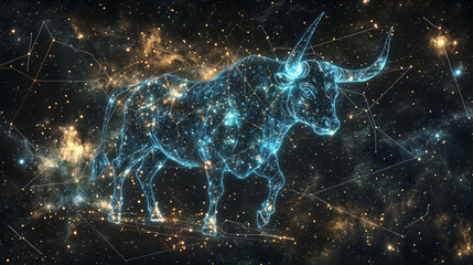 Naklejka premium “Cosmic Bull: The Majestic Taurus Constellation”