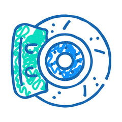 replacing brake discs doodle icon sketch vector. replacing brake discs sign. isolated symbol illustration
