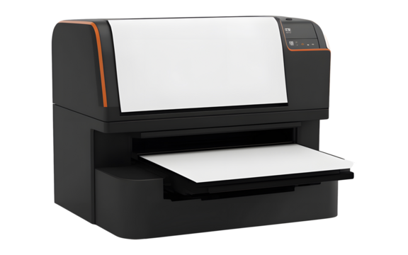 Isolated Label Printer with Clear Background