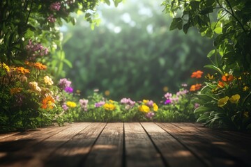 Tranquil Garden Pathway with Vibrant Flowers
