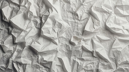 White Paper Texture background crumpled rough effect. Background of abstract shapes of crumpled white translucent paper with space for text