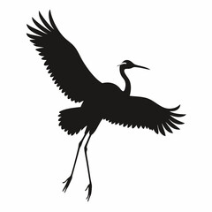  Crane Vector Silhouette of a Flying Bird