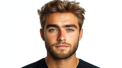 Obraz premium Photorealistic Portrait of a Man with Short Hair