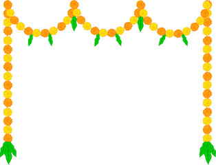 marigold flowers garland toran Indian decoration garland for festivals 