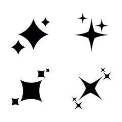 Black star splash icon collection