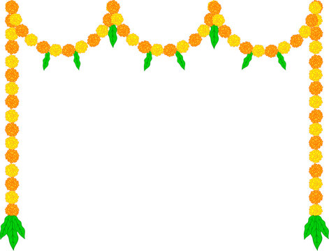 marigold flowers garland toran Indian decoration garland for festivals 