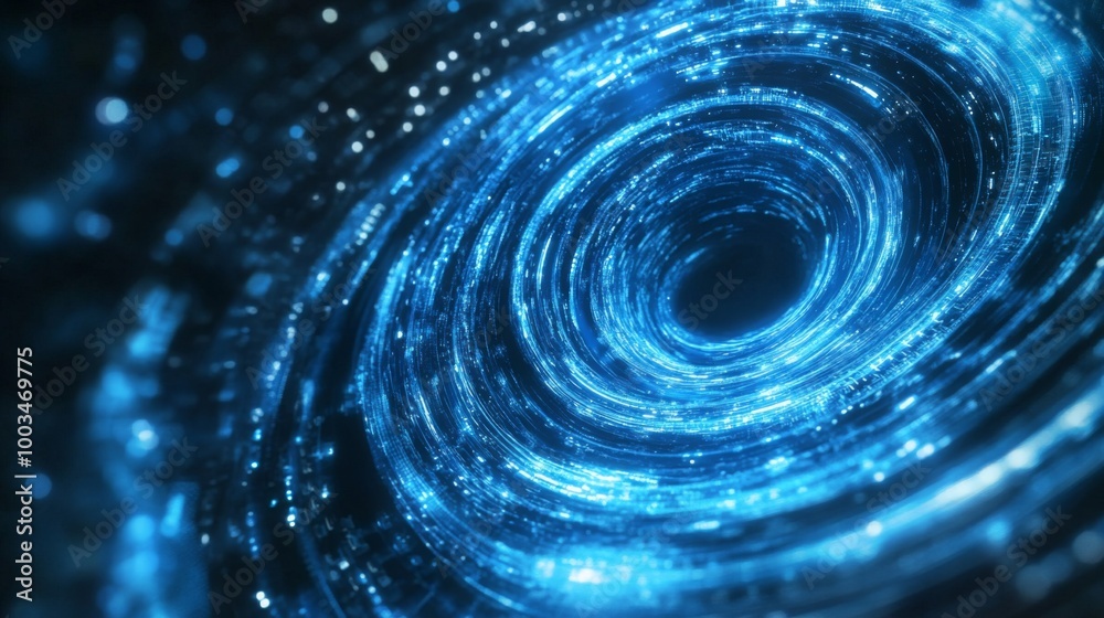 Aufkleber A mesmerizing blue vortex of light and energy, creating a sense of depth and cosmic wonder.