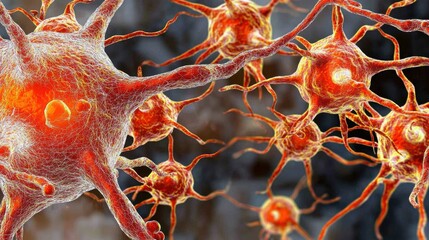 Microscopic View of Neurons in Action