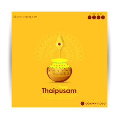 Vector illustration concept of Happy Thaipusam or Thaipoosam greeting with celebrating	
