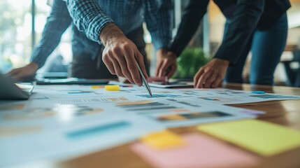 Obraz premium Team Collaboration on Project Planning and Analysis