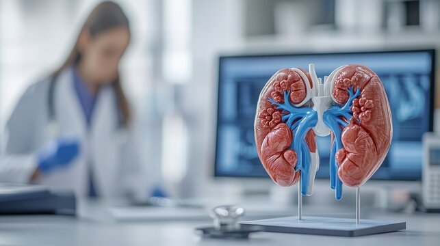 Anatomical Model of Human Kidneys.