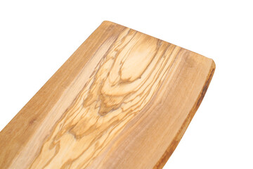 Charcuterie cutting board with live edge wood slab with white open space on an angle