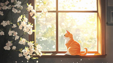 cat on window