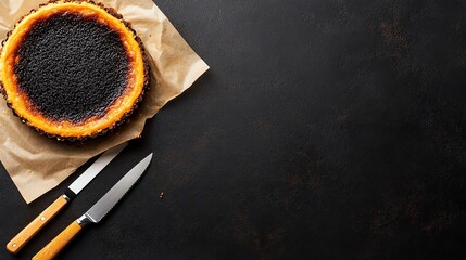 Burnt Basque cheesecake with rich caramelization on top