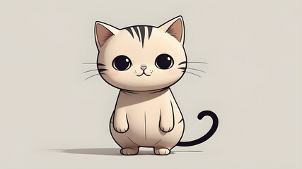 Fototapeta premium Cute Cartoon Cat Character Illustration