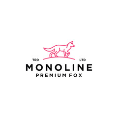Monoline Premium Fox modern style logo design