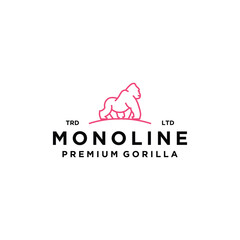 Monoline Premium Gorilla modern style logo design