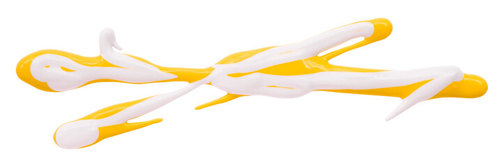 yellow watercolor drop zigzag isolated on transparent background