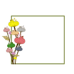 Picture Frames Colorful Flower. Frame Clip Art Floral Design. Vector flower pattern element design. A template for printing postcards, invitations, door decoration, party, etc.