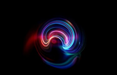Abstract design of colorful glowing lines against a dark background.