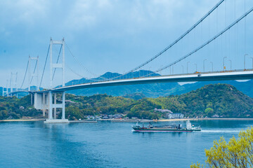 Naklejka premium 糸山公園 来島海峡展望台からの景観
