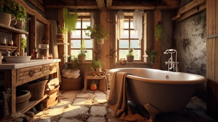 Rustic Bathroom with Natural Light