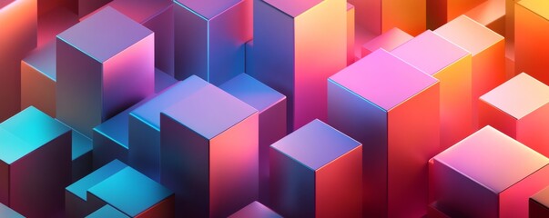 Obraz premium Abstract 3d geometric pattern with colorful