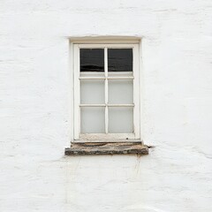 Fototapeta premium White window on a white wall