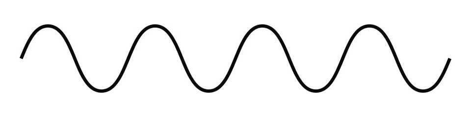 Sinusoidal wave signals. Parts of a wave. Scientific resources for teachers and students. Four periods. Sine wave vector illustration.