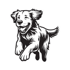 Obraz premium Chesapeake Bay Retriever Dog Clipart Design - Chesapeake Bay Retriever Vector illustration in black and white