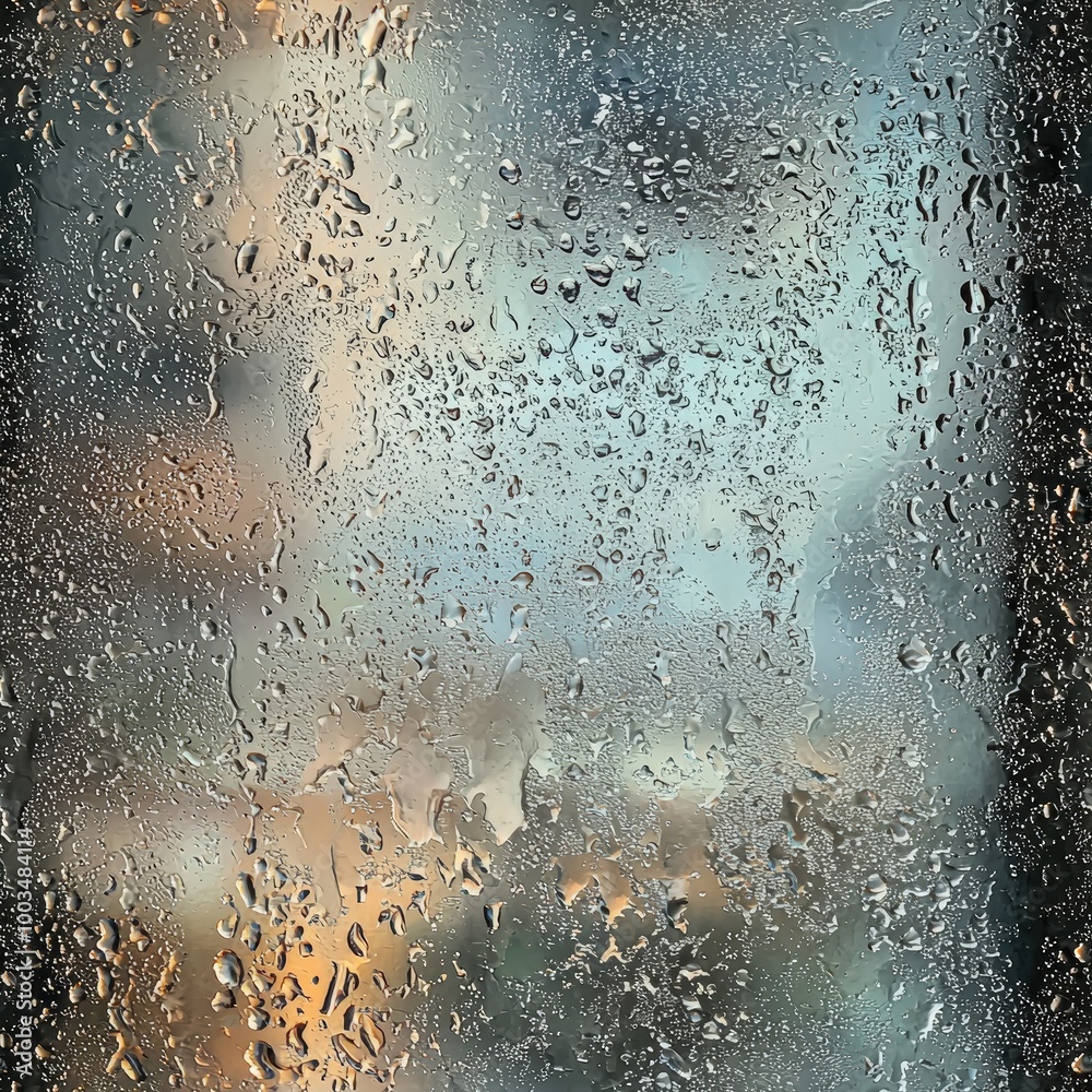 Poster Raindrops on glass