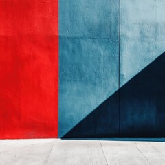 Red, blue, and black wall