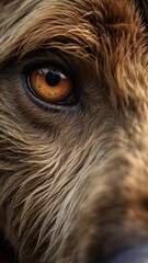 Close-up of an bear's eyes. Bear portrait photo. Amazing scene of wild animals