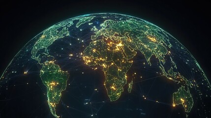 Obraz premium Digital Era Of Global network, Technology Networking Concept