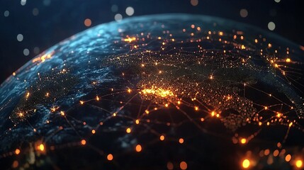 Obraz premium Digital Era Of Global network, Technology Networking Concept