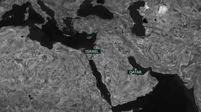  Political map of Qatar israel. Map of Qatar israel with borders.