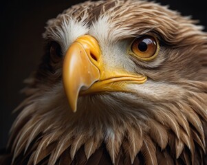 Fototapeta premium Portrait photo of an eagle. Close-up of an eagle's eyes . Amazing scene of wild animals