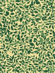 Fototapeta premium Green leaves on yellow background