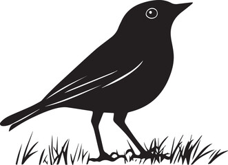silhouette of a robin vector