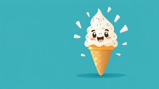 A whimsical ice cream character bursting with vibrant shades, ideal for playful brand imagery that captures attention.