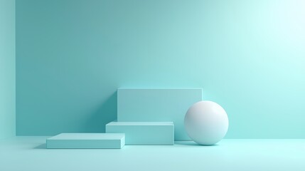 Abstract blue & white shapes