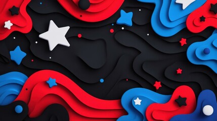 Obraz premium Discover a modern vibe of patriotism through a striking abstract design that fuses tradition with creativity.