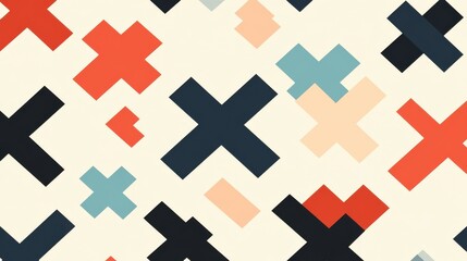 Obraz premium A chic flat design showcasing a seamless plus pattern, perfect for enhancing your creative projects with style.