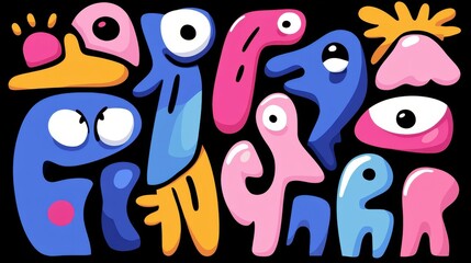 Explore a vibrant multicolor design that captures the whimsical spirit of timeless abstract art and creativity.