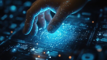 Finger touch AI bot, creative services icons, Virtual Blue Technology